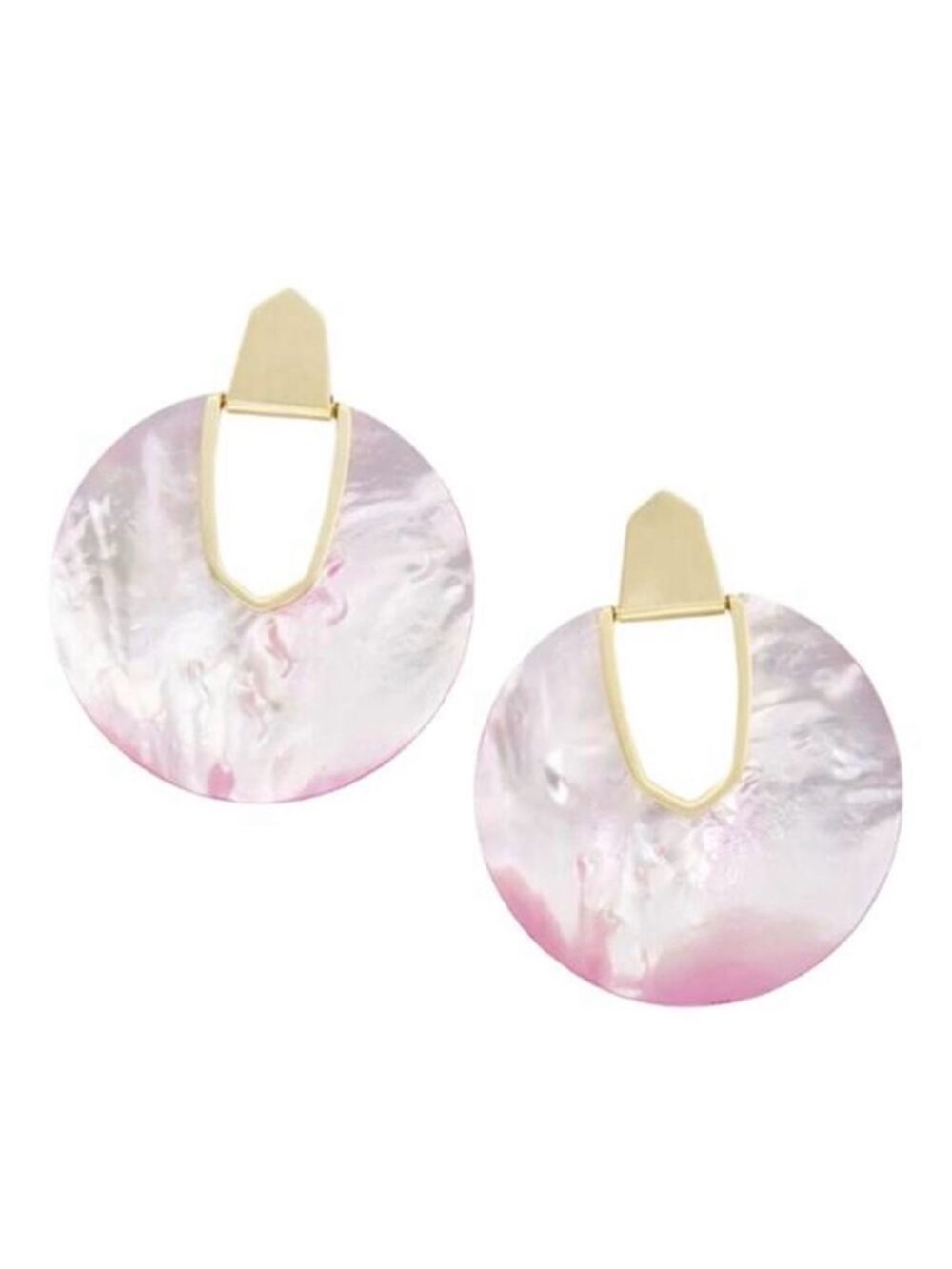 Kendra Scott Diane statement earring in gold/ blush Mother-of-Pearl